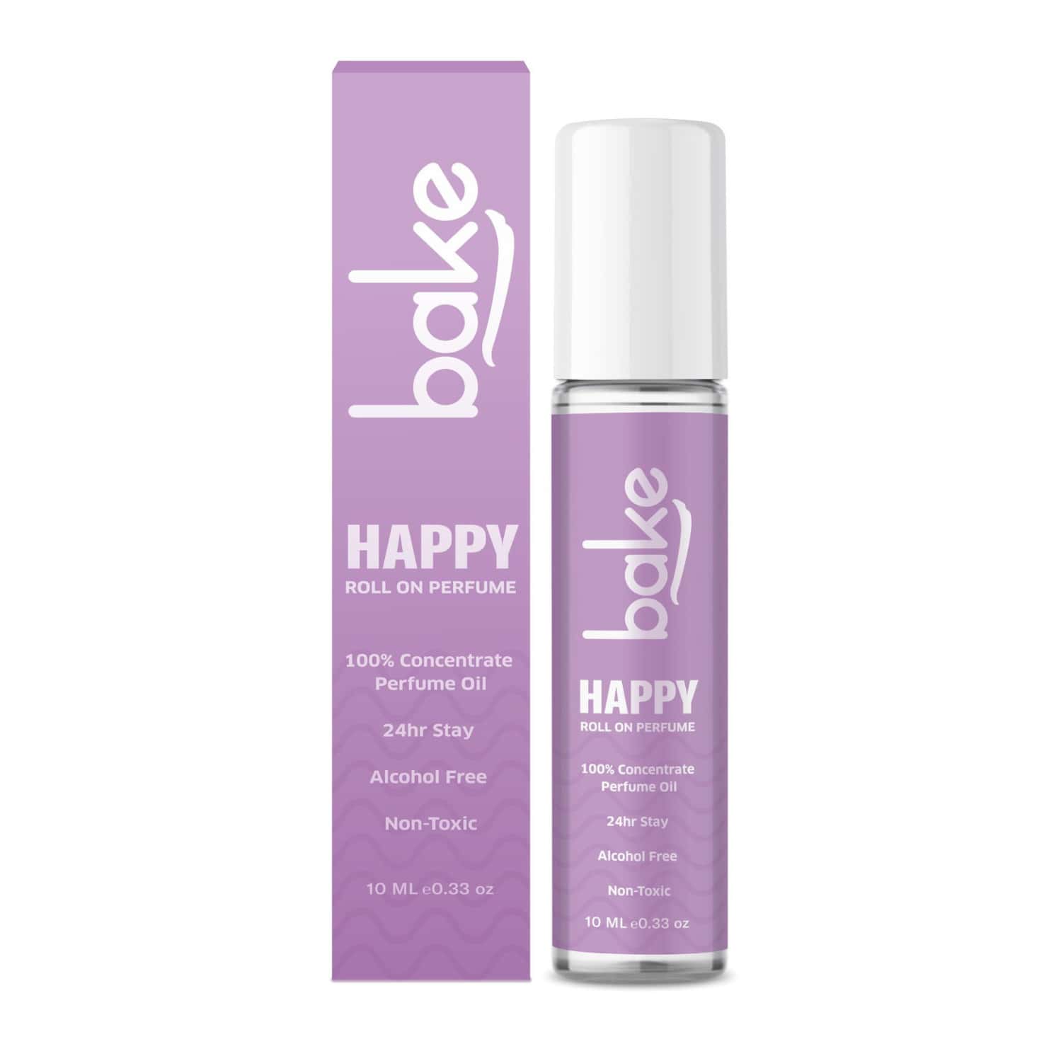 Bake Happy Oud Attar Perfume Oil Roll-On | Long Lasting 24h Alcohol-Free Unisex Fragrance | 10ml