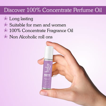 Bake Happy Oud Attar Perfume Oil Roll-On | Long Lasting 24H Alcohol-Free Unisex Fragrance | 10Ml
