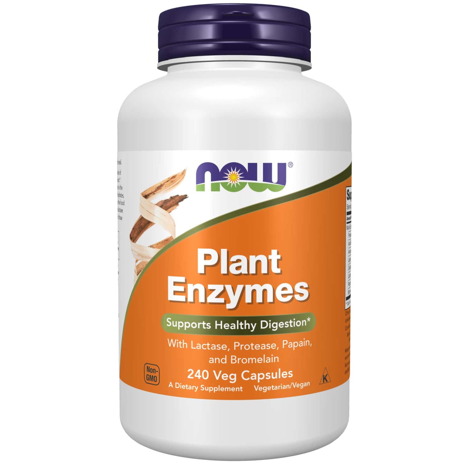 Now Foods Supplements | Plant Enzymes With Lactase| Protease| Papain And Bromelain| 240 Veg Capsules