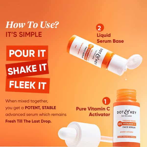 Dot & Key 20% Vitamin C Face Serum (Freshly Made) With Pure L-Ascorbic Acid 25Ml