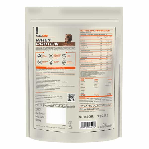 Fuel One Whey Protein (Fudge Chocolate | 1Kg / 2.2Lbs) | 24G Protein