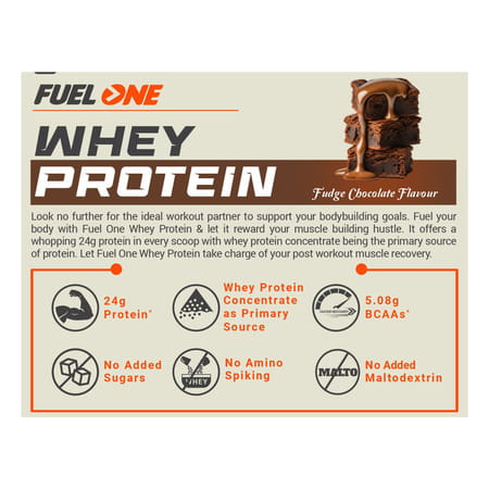 Fuel One Whey Protein (Fudge Chocolate | 1kg / 2.2lbs) | 24g Protein