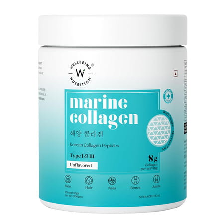 Wellbeing Nutrition Pure Korean Marine Collagen Supplements For Women & Men | 200g | Unflavored