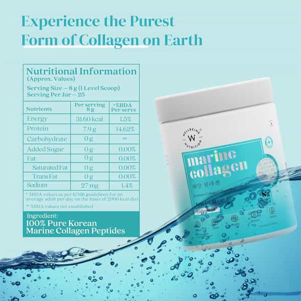 Wellbeing Nutrition Pure Korean Marine Collagen Supplements For Women & Men | 200G | Unflavored