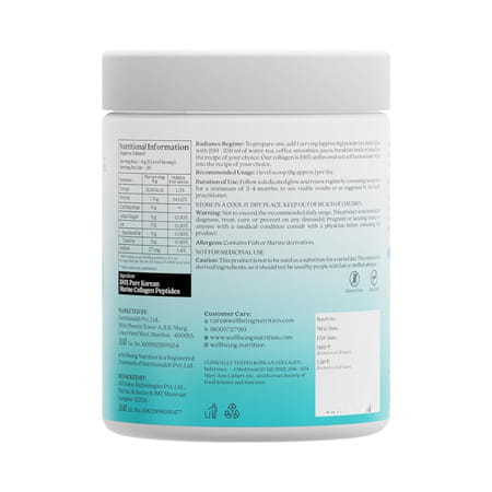 Wellbeing Nutrition Pure Korean Marine Collagen Supplements For Women & Men | 200g | Unflavored