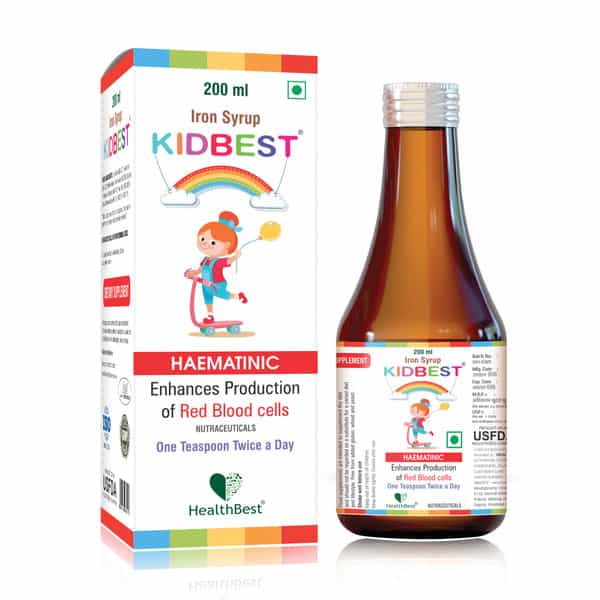 Healthbest Haematinic Iron Syrup For Kids Boosts Hemoglobin | Appetite & Immunity - 200Ml