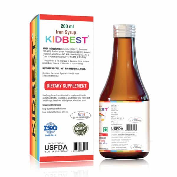 Healthbest Haematinic Iron Syrup For Kids Boosts Hemoglobin | Appetite & Immunity - 200Ml