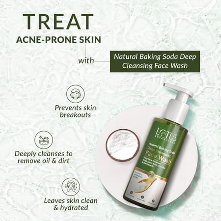 Lotus Botanicals Baking Soda Deep Cleansing Face Wash | Oil Control Anti - Acne | 180ml