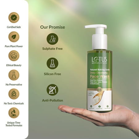 Lotus Botanicals Baking Soda Deep Cleansing Face Wash | Oil Control Anti - Acne | 180ml