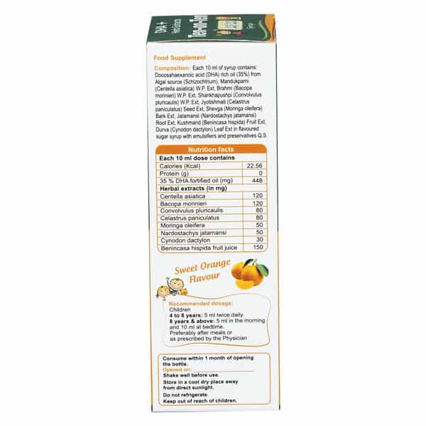 Herba Neuva Ten-On-Ten Syrup Veg Omega-3 (Dha) With Herb Extracts.supports Brain Function-1X200ml