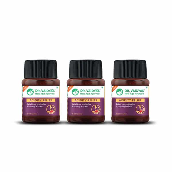 Dr. Vaidya's Acidity Relief -30 Capsules - Pack Of 3