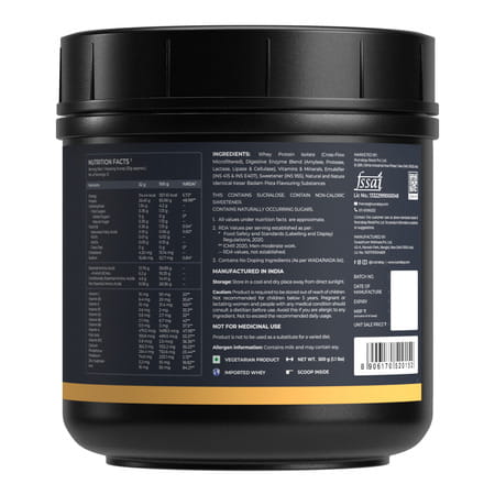 Nutrabay Gold 100% Whey Protein Isolate|26G Protein|Muscle Support & Recovery|Kesar Badam Pista|500G