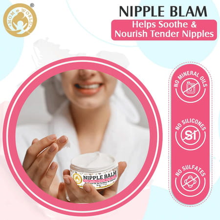 Mom & World For Sore And Cracked Nipples With Cocoa&Shea Butter Nipple Balm For Normal Skin-50g