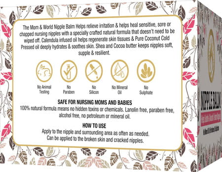 Mom & World For Sore And Cracked Nipples With Cocoa&Shea Butter Nipple Balm For Normal Skin-50g
