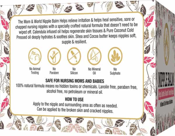 Mom & World For Sore And Cracked Nipples With Cocoa&Shea Butter Nipple Balm For Normal Skin-50G