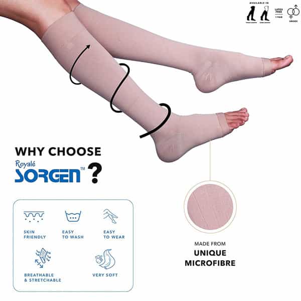 Sorgen Royale Soft Class Compression Stockings Knee Length (Medium)