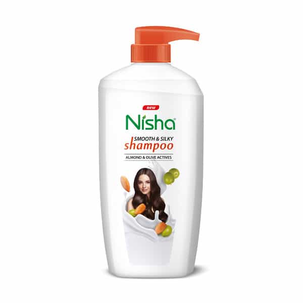 Nisha Smooth & Silky Shampoo 650Ml | Almond & Olive Actives Shampoo For Soft Silky Hair