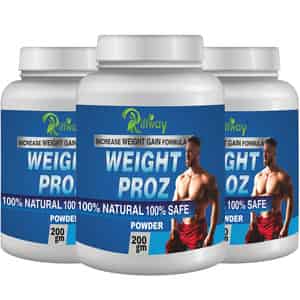 Riffway Weight Proz Weight Gain Powder | Safe & Effective Way For Your Weight Gain Goals (3x200gm)