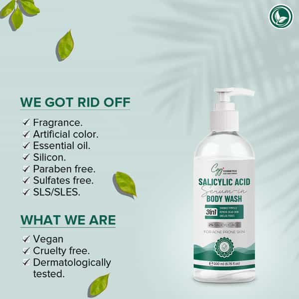 Cgg Cosmetics 2% Salicylic Acid Serum In Body Wash With Free Gentle Loffah 200 Ml