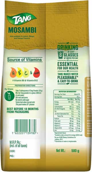 Tang Mosambi Instant Drink Mix - 500G