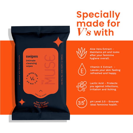 Mymuse Swipe For Men & Women (40 Wipes) Pack Of 4 (V'S +P'S)