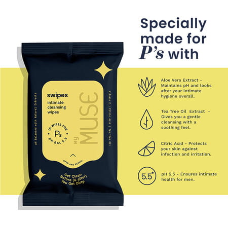 Mymuse Swipe For Men & Women (40 Wipes) Pack Of 4 (V'S +P'S)