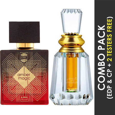 Ajmal Amber Magic Edp 100ml Perfume For Men And Oudh Mukhallat Cp Oil Women 6ml For Unisex