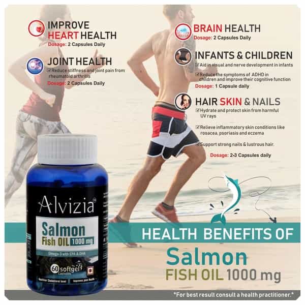 Alvizia Salmon Fish Oil - 1000Mg Fish Oil Capsules Bottle Of 60