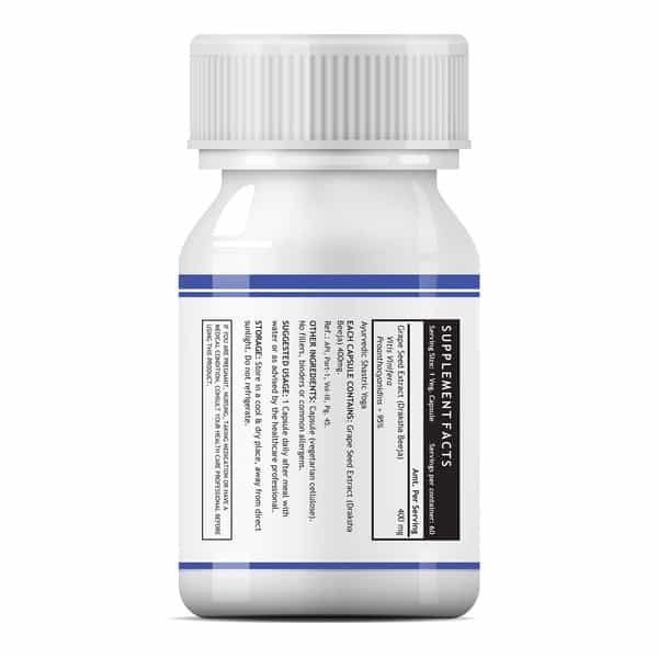 Inlife Grape Seed Extract (Proanthocyanidins > 95%) Antioxidant 400 Mg - 60 Vegetarian Capsules