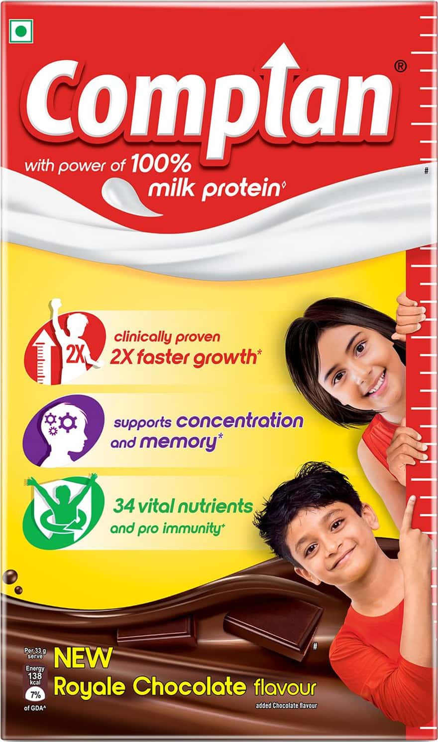 Complan Nutrition Drink Powder For Children New Royale Chocolate Flavour Box 1 Kg