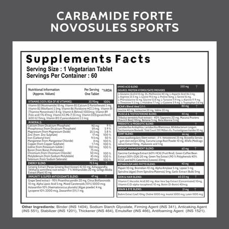 Carbamide Forte Multivitamin For Sports With Bcaa Amino Acids-60 Tablets