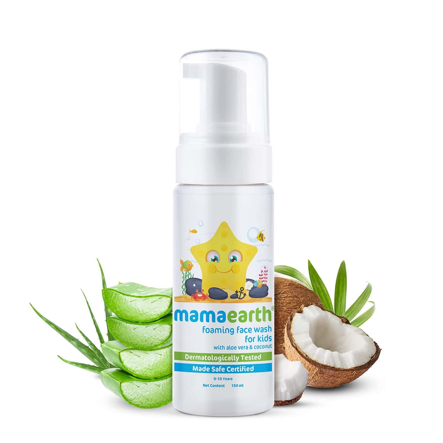 Mamaearth Foaming Face Wash For Kids With Aloe Vera And Coconut - 150ml