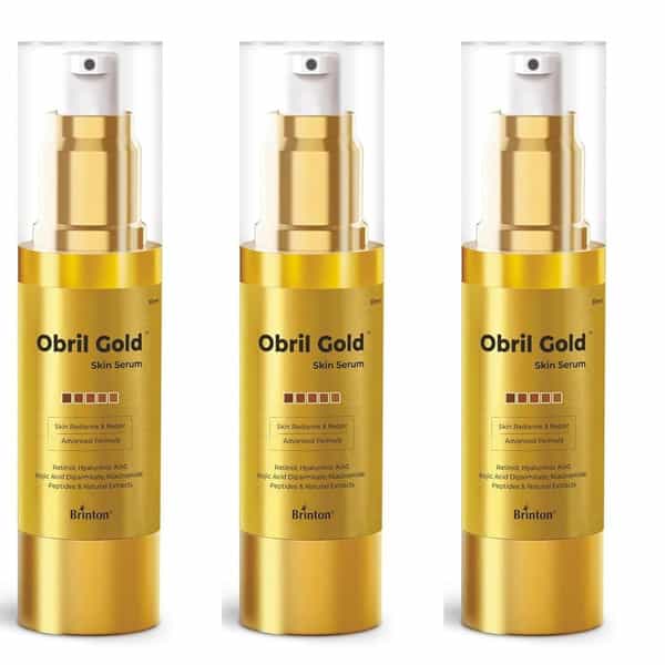 Brinton Obril Gold Skin Serum For Hyperpigmentation With Hyaluronic Acid | 30Ml X Pack Of 3