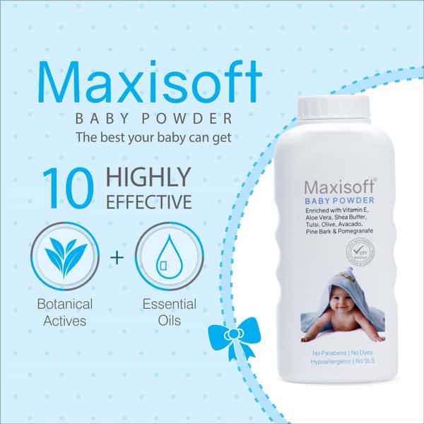 Maxisoft Baby Powder | Bottle | 100 Gm | Pack Of 2