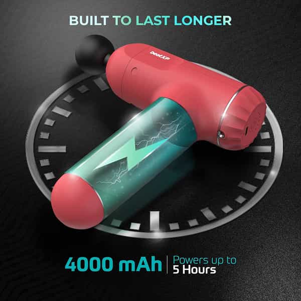 Beatxp Bolt Deep Tissue Massage Gun Percussion Muscle Massager For Full Body Pain Relief (Red)