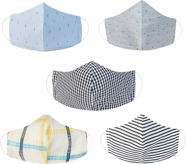 Dr. Morepen Cotton Mask Washable For Men Pack Of 5 Reusable Printed Masks L Size