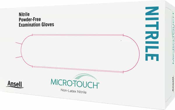 Ansell Micro Touch White Nitrile Examination Gloves - Pack Of 150 - Medium
