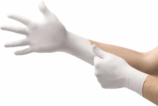Ansell Micro Touch White Nitrile Examination Gloves - Pack Of 150 - Medium