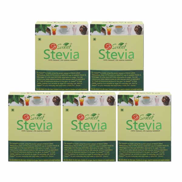 So Sweet Stevia 50 Sachet Sugar Free Sweetener (Pack Of 5)