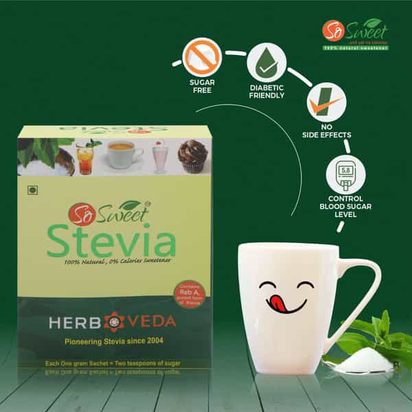 So Sweet Stevia 50 Sachet Sugar Free Sweetener (Pack Of 5)