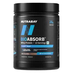 Nutrabay Bioabsorb Whey Protein Powder | Prodifi Blend | 26g Per Scoop | Milk Chocolate - 500g