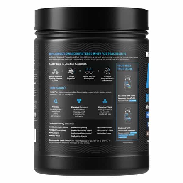 Nutrabay Bioabsorb Whey Protein Powder | Prodifi Blend | 26G Per Scoop | Milk Chocolate - 500G