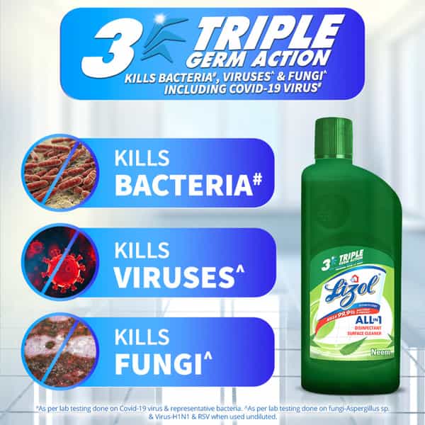 Lizol Neem Disinfectant Floor Cleaner Liquid Bottle Of 500 Ml