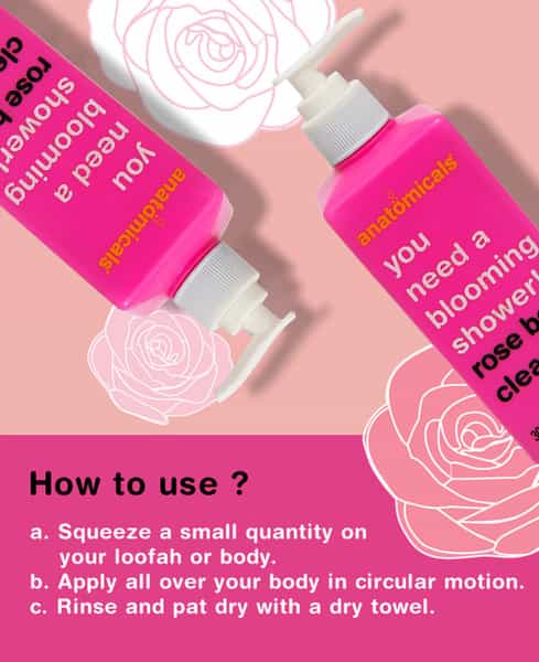 Anatomicals | Rose Body Cleanser | Softly Cleanses & Radiates | Paraben Free | Unisex | 300 Ml