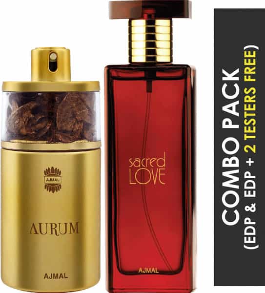 Ajmal Aurum Edp 75Ml Perfume For Women And Sacred Love Edp 50Ml Perfume For Women
