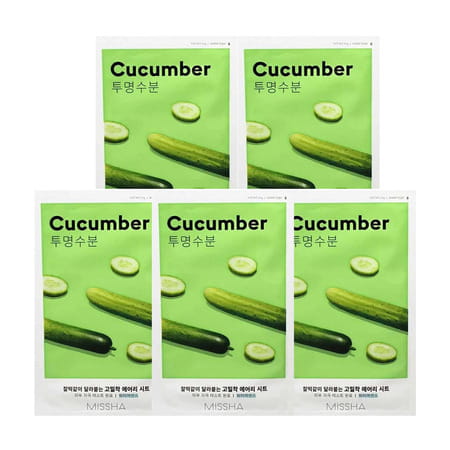 Missha Airy Fit Sheet Mask [Cucumber] - Pack Of 5