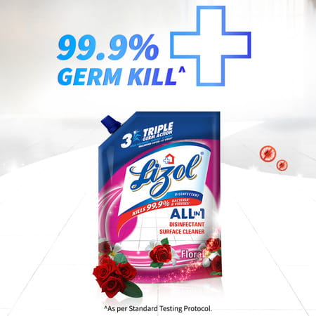 Lizol Disinfectant Surface & Floor Cleaner Liquid Refill Pack Floral - 1800 Ml
