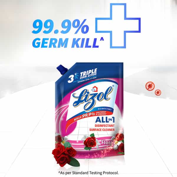 Lizol Disinfectant Surface & Floor Cleaner Liquid Refill Pack Floral - 1800 Ml