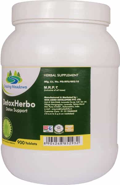 Grazing Meadows Detoxherbo 900 Tablets | Natural Supplement For Healthy Sugar Management (Pack Of 5)
