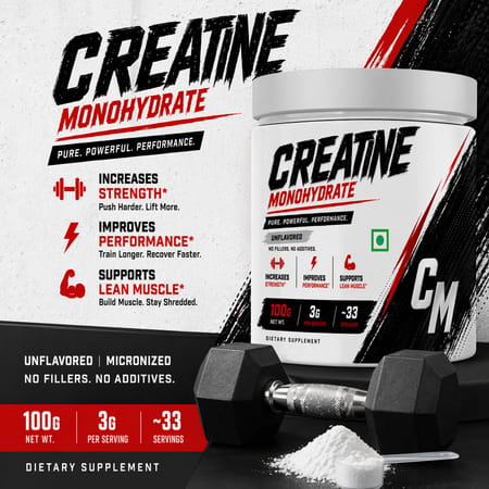 Sos Nutrition Creatine Monohydrate Powder| 3G Per Serving Unflavoured Micronized Creatine (100G)